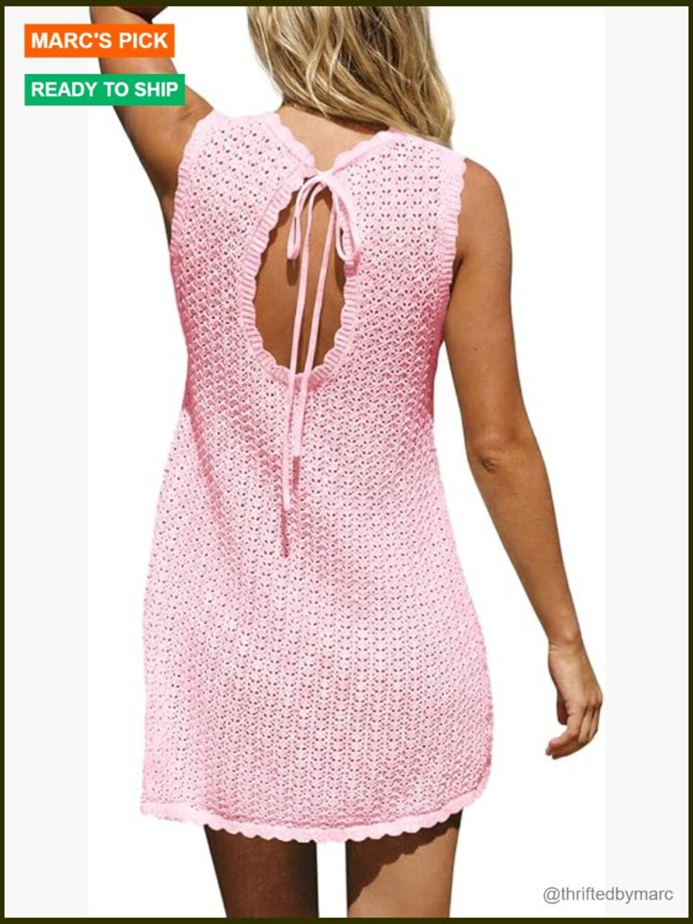 Sleeveless Crochet Coverup Beach Dress Swimwear Cover Up